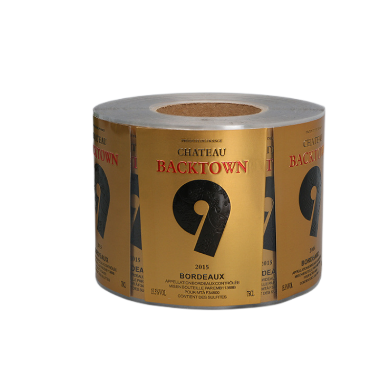 Custom Wine Bottle Label Metal Texture paper Gold Foil Bottle Sticker Label Printing