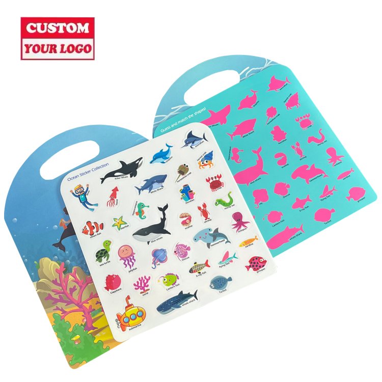 Factory Custom Jelly Sticker Book,Reusable Sticker Book For Kids ,Washable Stickers for Toddlers Merry Christmas Gift For Kids