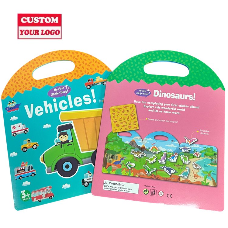Factory Custom Jelly Sticker Book,Reusable Sticker Book For Kids ,Washable Stickers for Toddlers Merry Christmas Gift For Kids