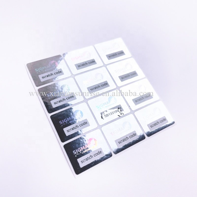 Strong adhesive custom logo seal sticker small security hologram seal for box