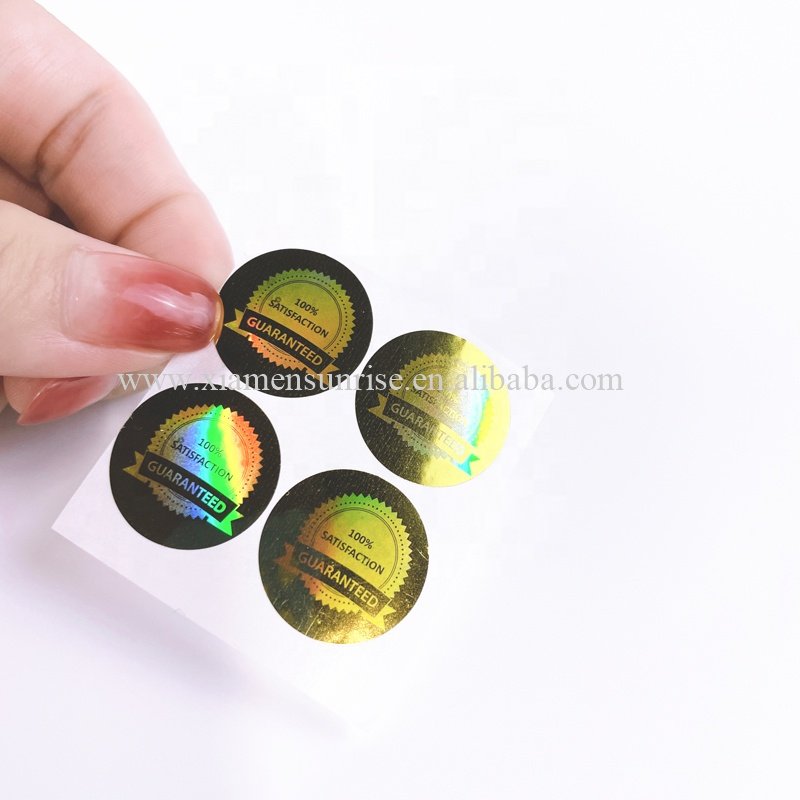 Strong adhesive custom logo seal sticker small security hologram seal for box