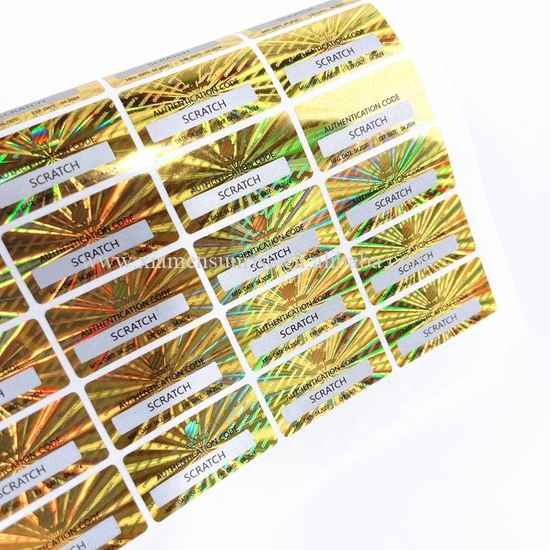 Strong adhesive custom logo seal sticker small security hologram seal for box