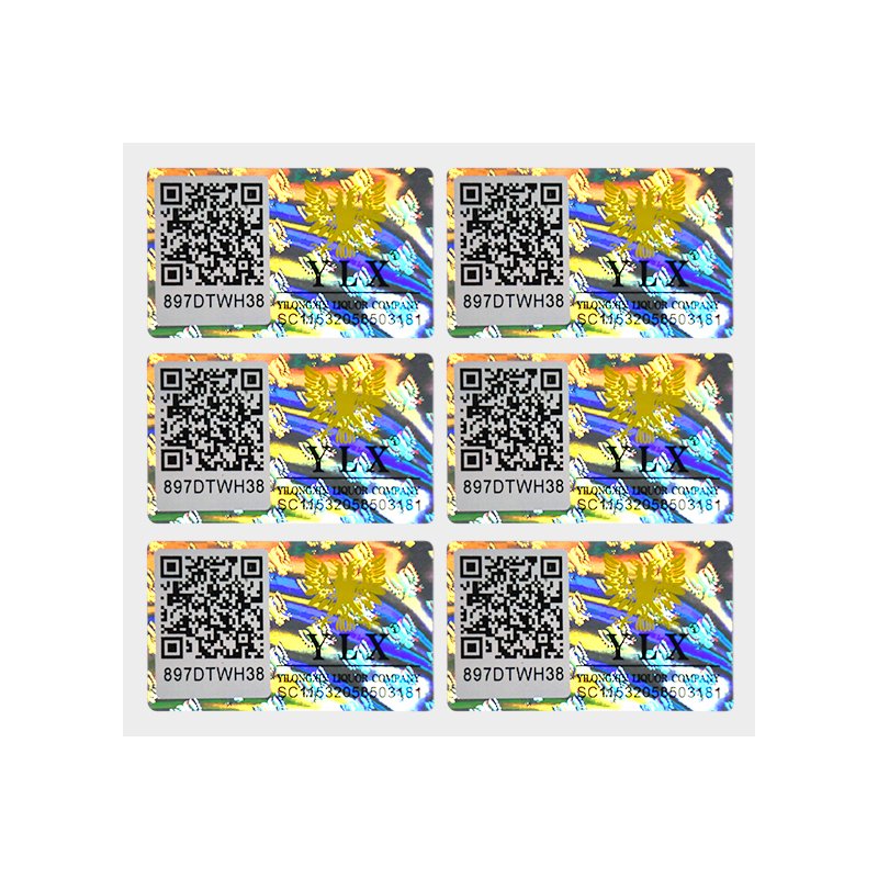Unique Design 3D Holographic Eas Rf Label Qr Code Label Hologram With Barcode Security Label Sticker