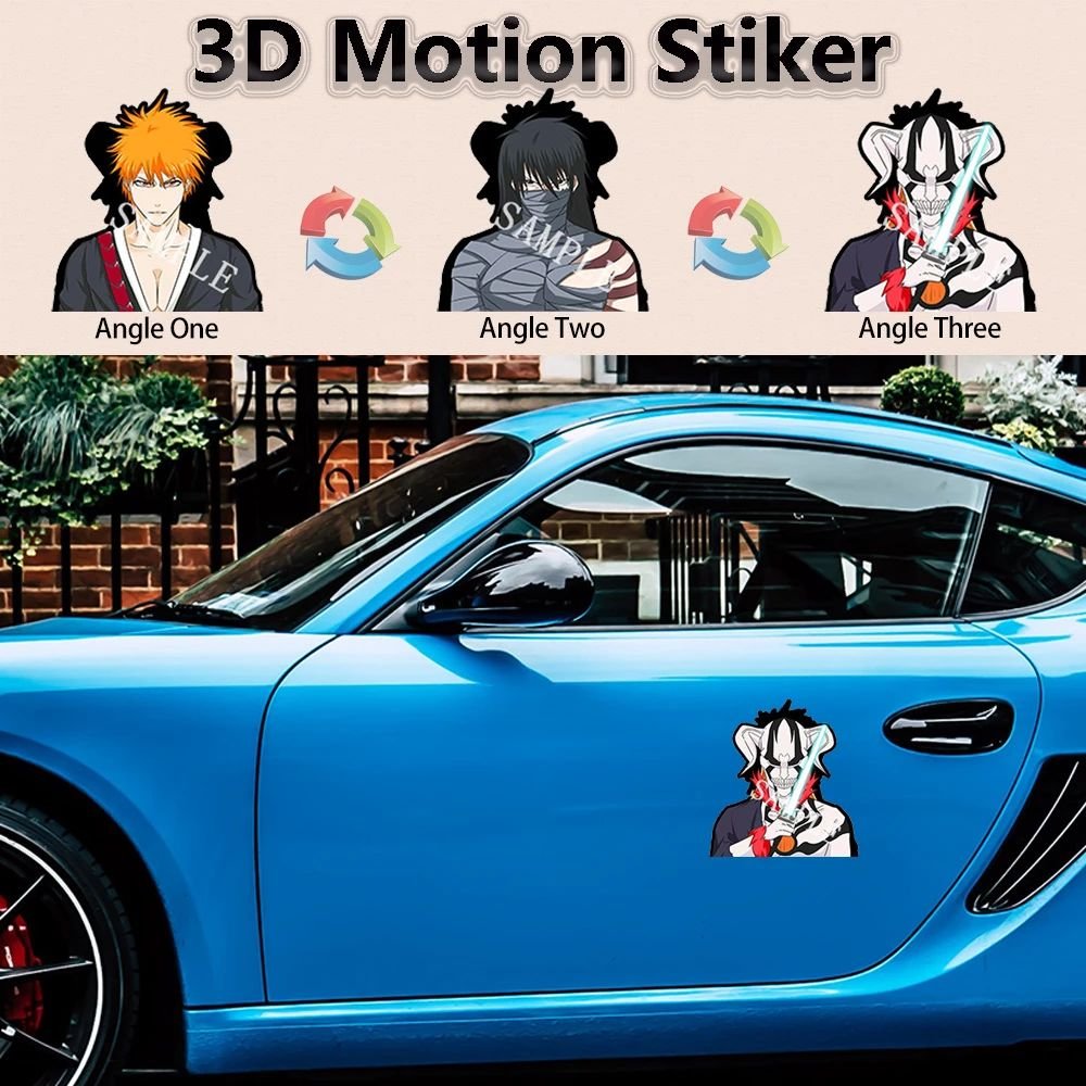Cartoon Waterproof 3D motion decals Stickers Attack on Titan Cat 3D Car Waterproof Manga Decor for Laptop Room Funny Sticker