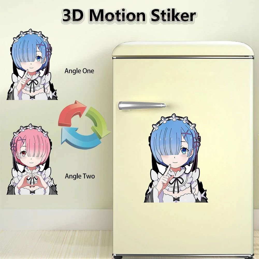 Cartoon Waterproof 3D motion decals Stickers Attack on Titan Cat 3D Car Waterproof Manga Decor for Laptop Room Funny Sticker