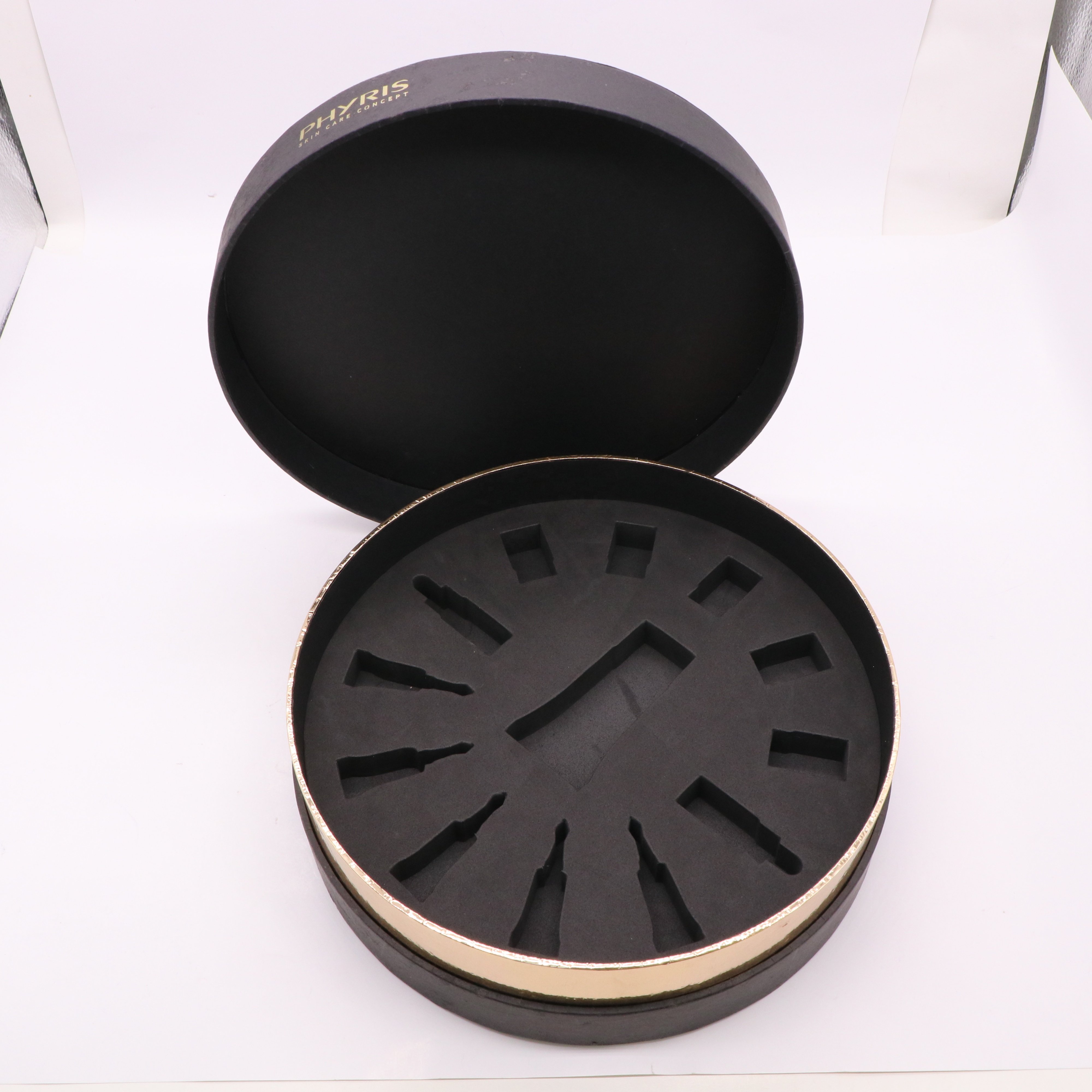 Custom Eco Friendly Round Mini Paper Cardboard Cylinder Box Small Size Bracelet/Ring/Earring Black Gift Paper Tube Box
