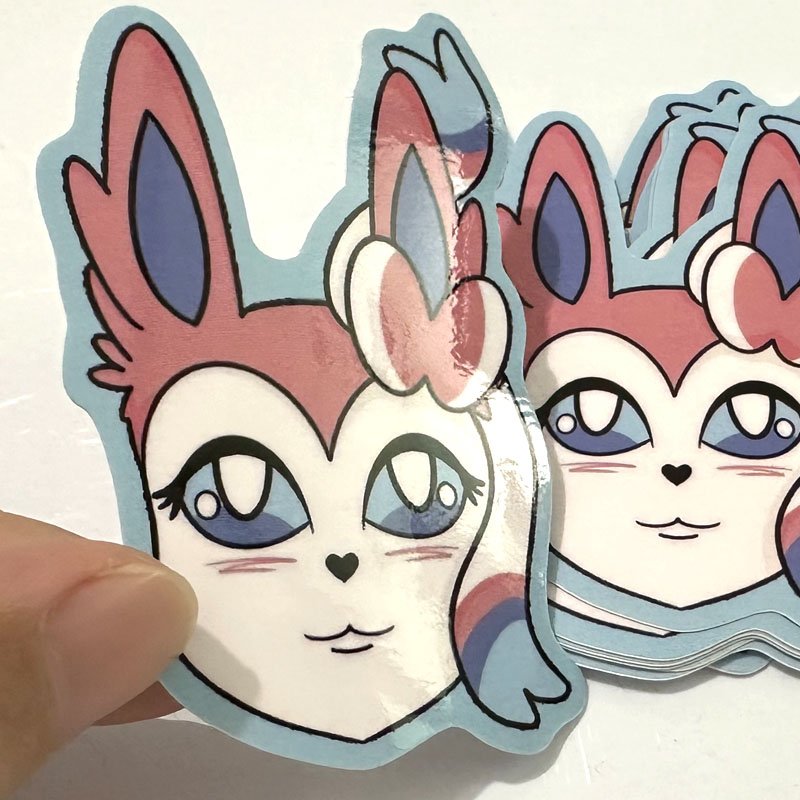 Factory decorative sticker holographic custom die cut waterproof ink jet adhesive label Vinyl cartoon animal cute stickers