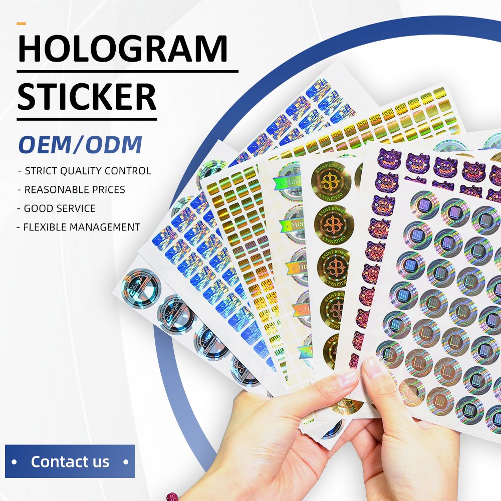 Custom Tamper Evident Pattern Hologram Labels Anti Counterfeiting Genuine Secure VOID Printing Security Seal Hologram Stickers