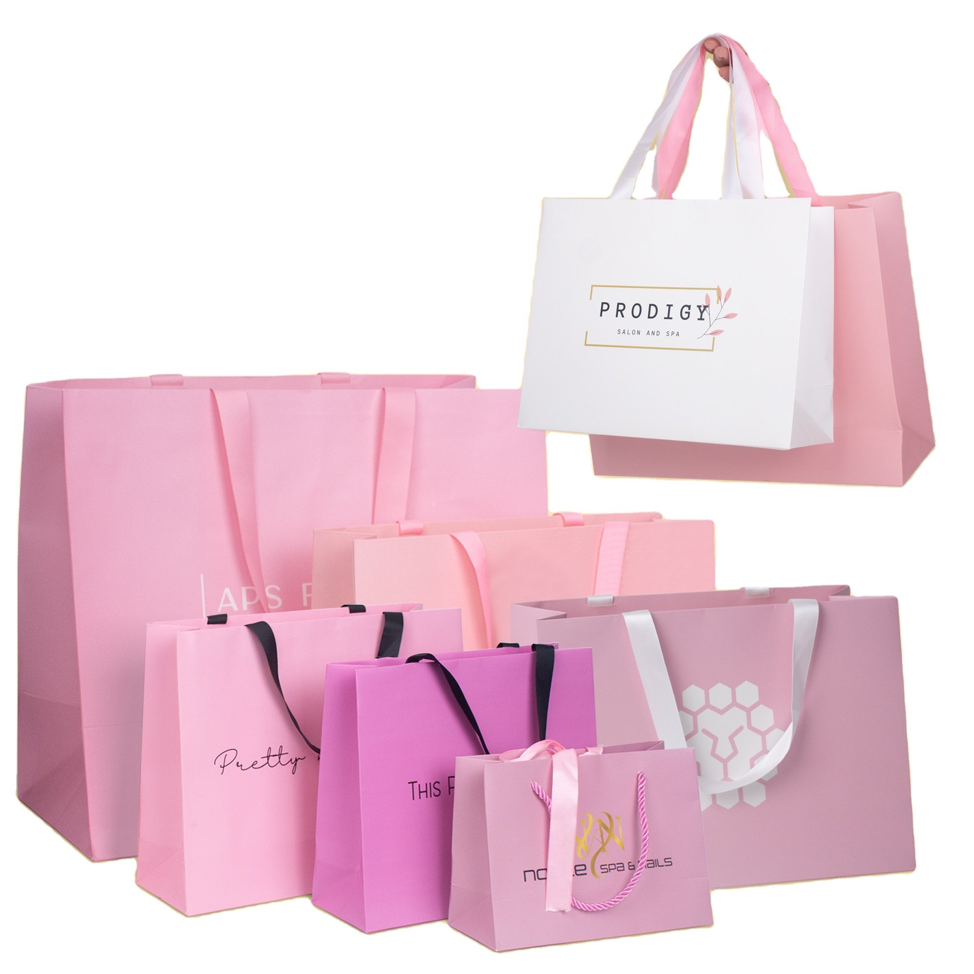 White Cardboard Gift Customized Logo Garment Paper Bags For Clothes