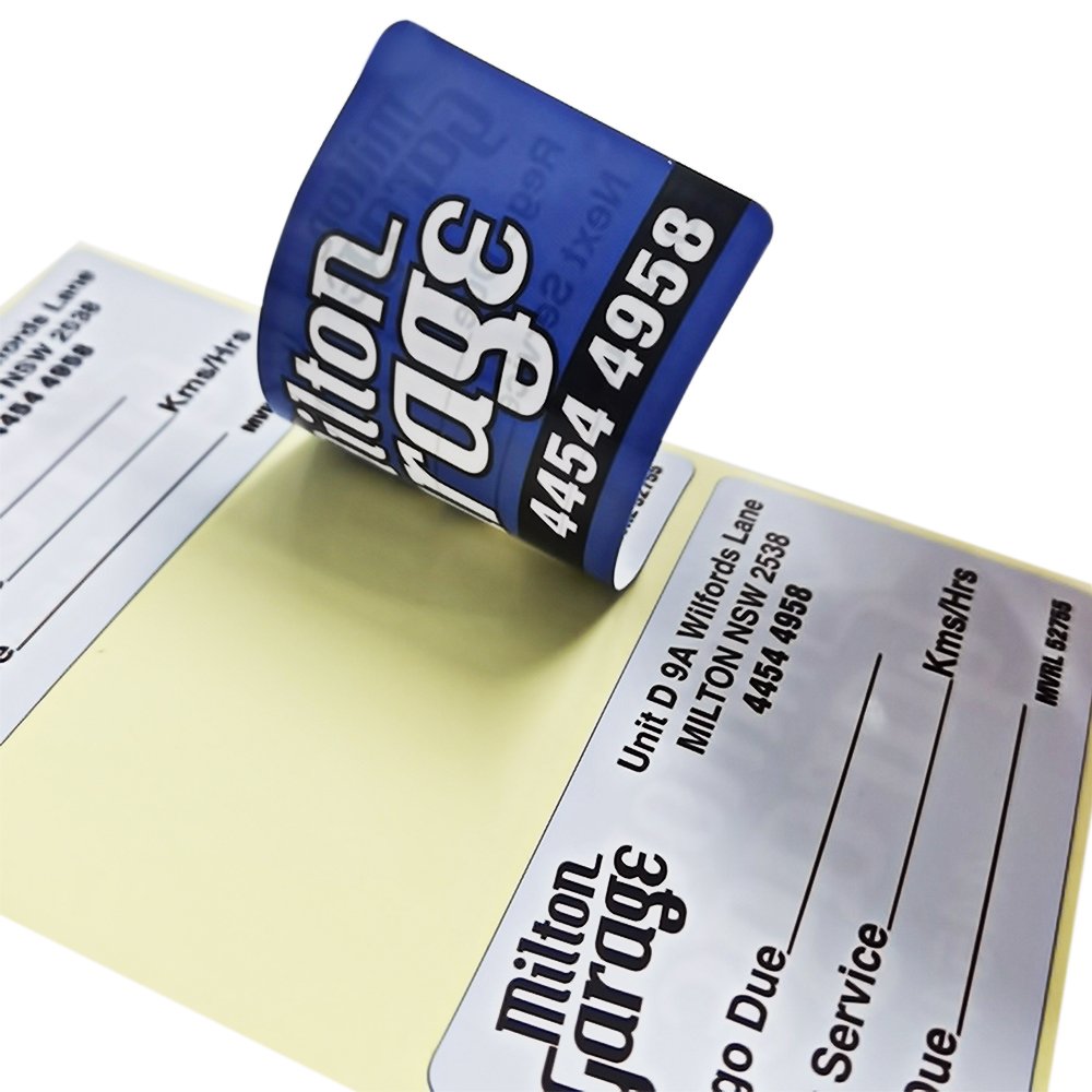 Custom Car Window Service Contact Number Warranty Adhesive Roll Stickers Waterproof UV Resistant Double-sided Printing Label