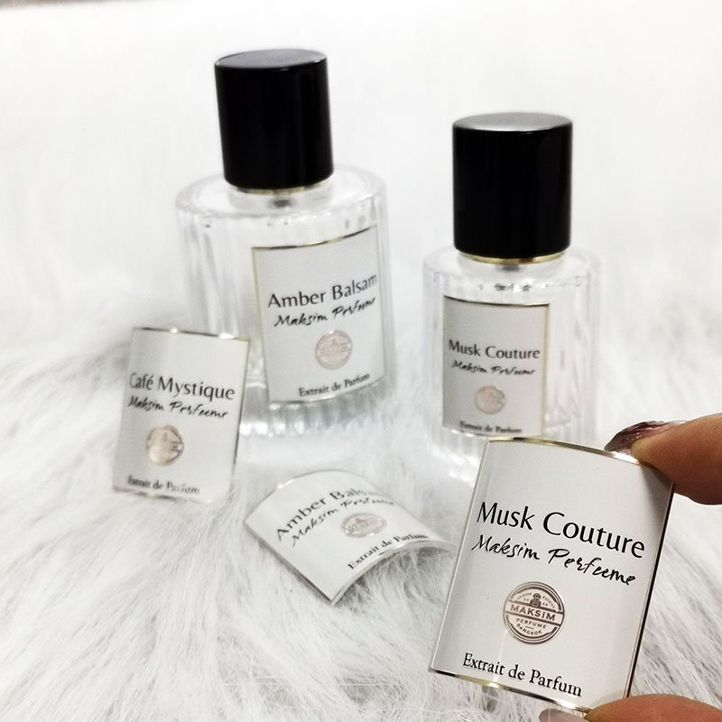 2024 China factory New Custom metal Logo Aluminum Embossed Adhesive Perfume Labels Cosmetic Glass bottle label stickers