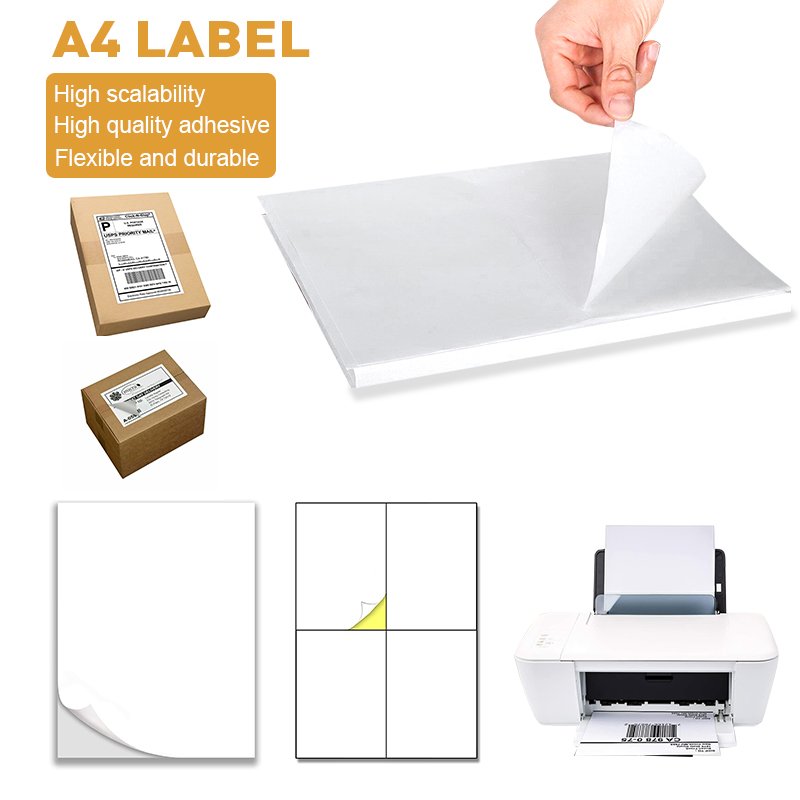 Blank Self Adhesive Pp Synthetic Paper A4 A3 Size Shipping Sticker, A4 Glossy Thermal Label Sticker Paper