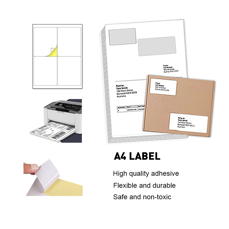 Blank Self Adhesive Pp Synthetic Paper A4 A3 Size Shipping Sticker, A4 Glossy Thermal Label Sticker Paper