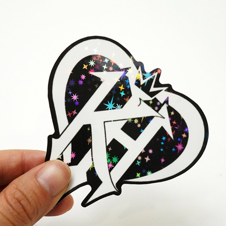 large die cut adhesive label vinyl pvc adhesive stickers star holo effect custom hologram stickers for promotion