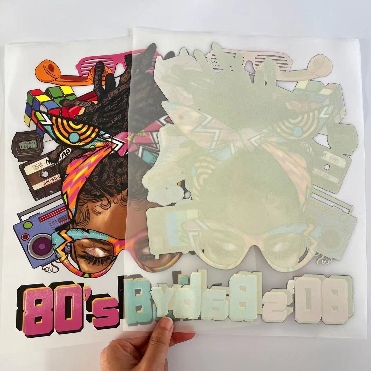 Manufacturer custom stable quality vinyl printing dtf heat transfers bowknot girl design heat press iron on sticker for t shirt
