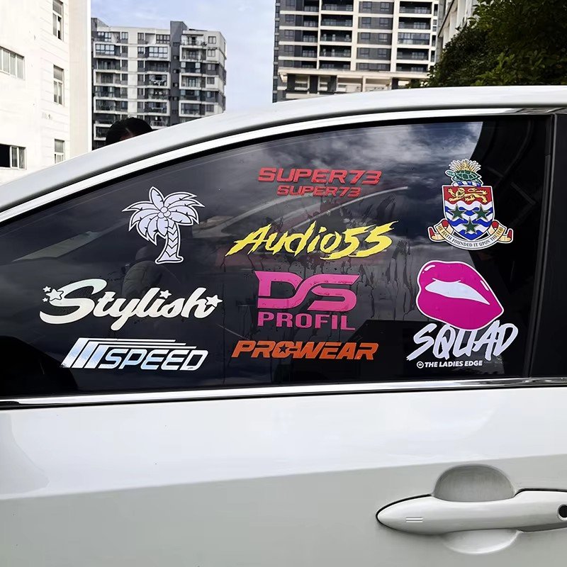 UV Protection Weatherproof Die Cut Banner Sticker Vehicle Windshield Transfer Vinyl Outdoor Car Decals Custom Car Window Sticker