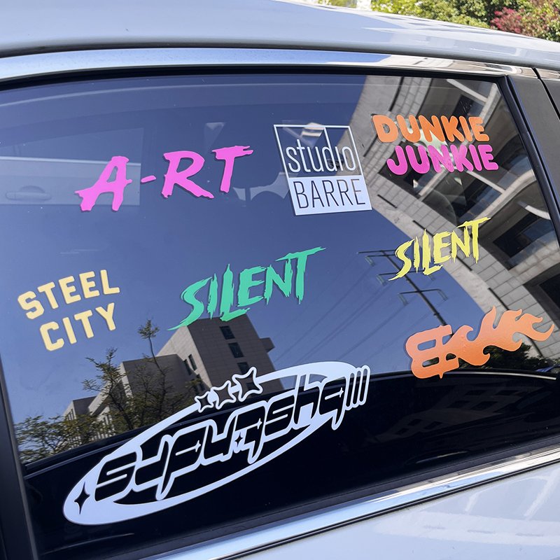 UV Protection Weatherproof Die Cut Banner Sticker Vehicle Windshield Transfer Vinyl Outdoor Car Decals Custom Car Window Sticker