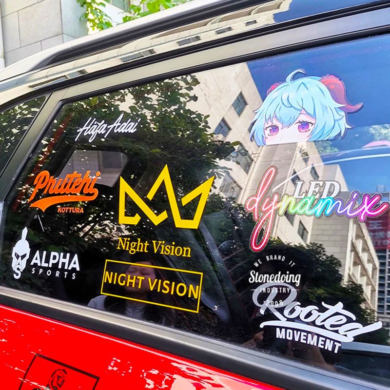UV Protection Weatherproof Die Cut Banner Sticker Vehicle Windshield Transfer Vinyl Outdoor Car Decals Custom Car Window Sticker