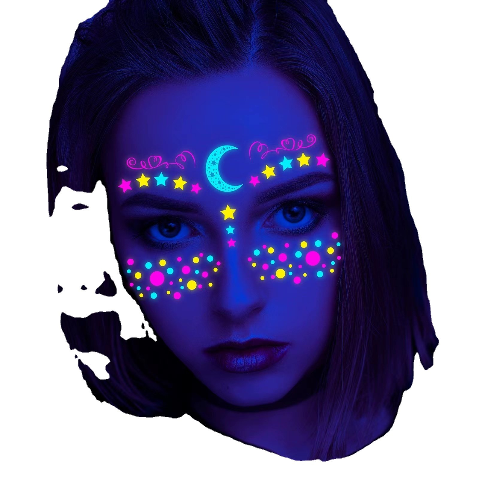 New Trend DecorativeJewels Festival Party Body Sticky Adhesive Face Cartoon Night Luminous Fluorescent Stickers