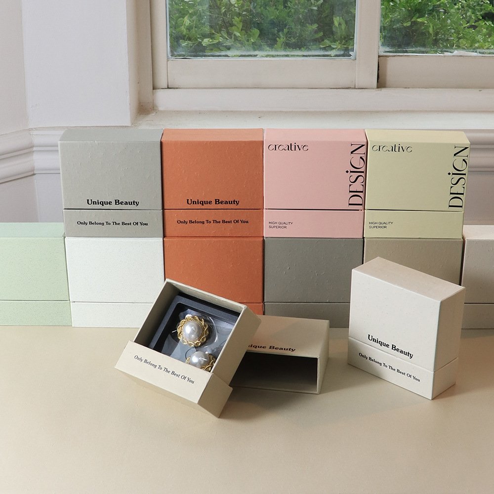 2024 custom jewelry ring bracelet gift box storage packaging creative high quality drawer box for jewelry sets suspension box