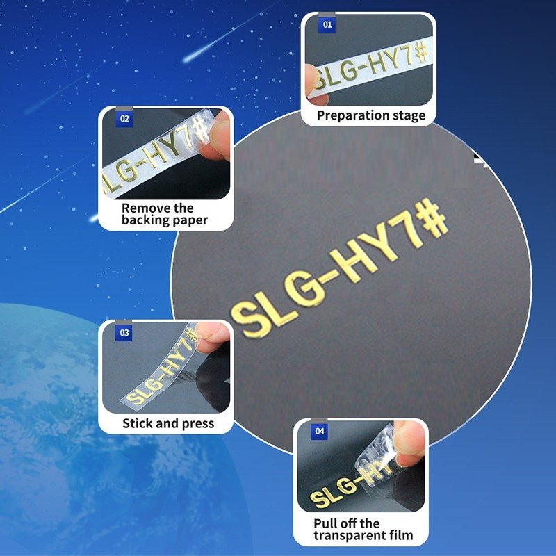 Custom Waterproof Transparent 3D metal sticker Transfer Stickers