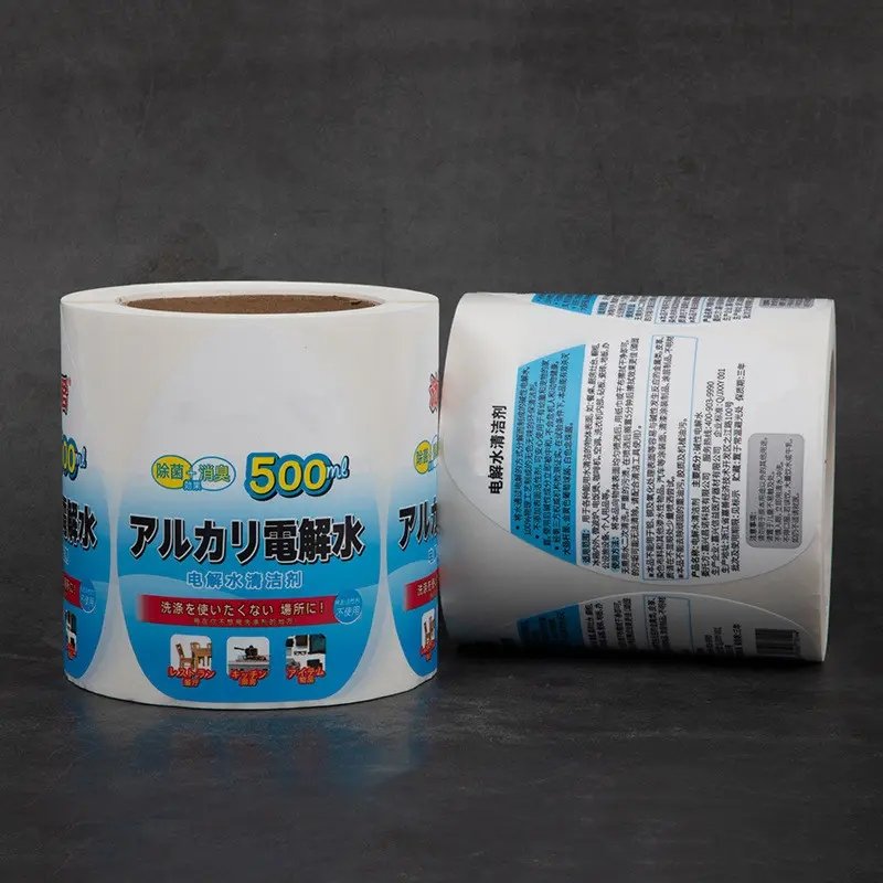 Wholesale PVC Roll Self-adhesive Waterproof Food Packaging Custom Stickers Logo Label Maker