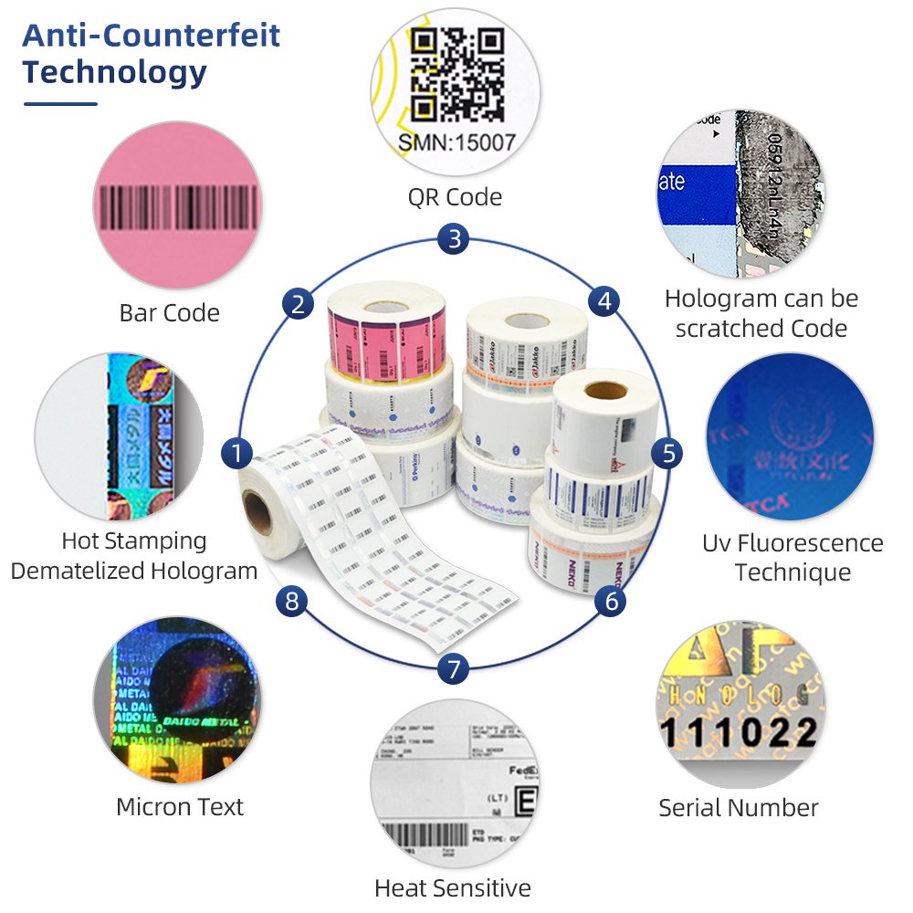 Uv Invisible Printing Security Label For Pumps Machine Custom Security Paper Sales Sticker Printing Factory Supplier
