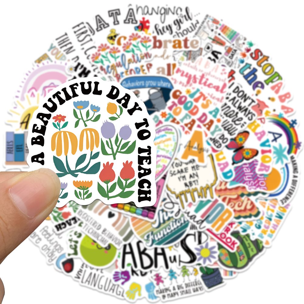 50pcs ABA Graffiti Aesthetic Stickers Diy Stationery Laptop Suitcase Skateboard Phone Waterproof Decoration Kid Toy Sticker