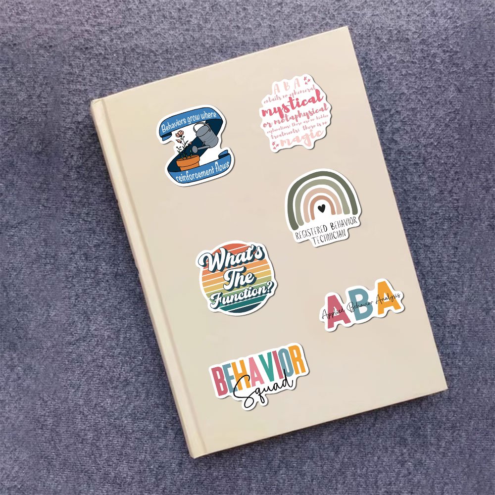 50pcs ABA Graffiti Aesthetic Stickers Diy Stationery Laptop Suitcase Skateboard Phone Waterproof Decoration Kid Toy Sticker