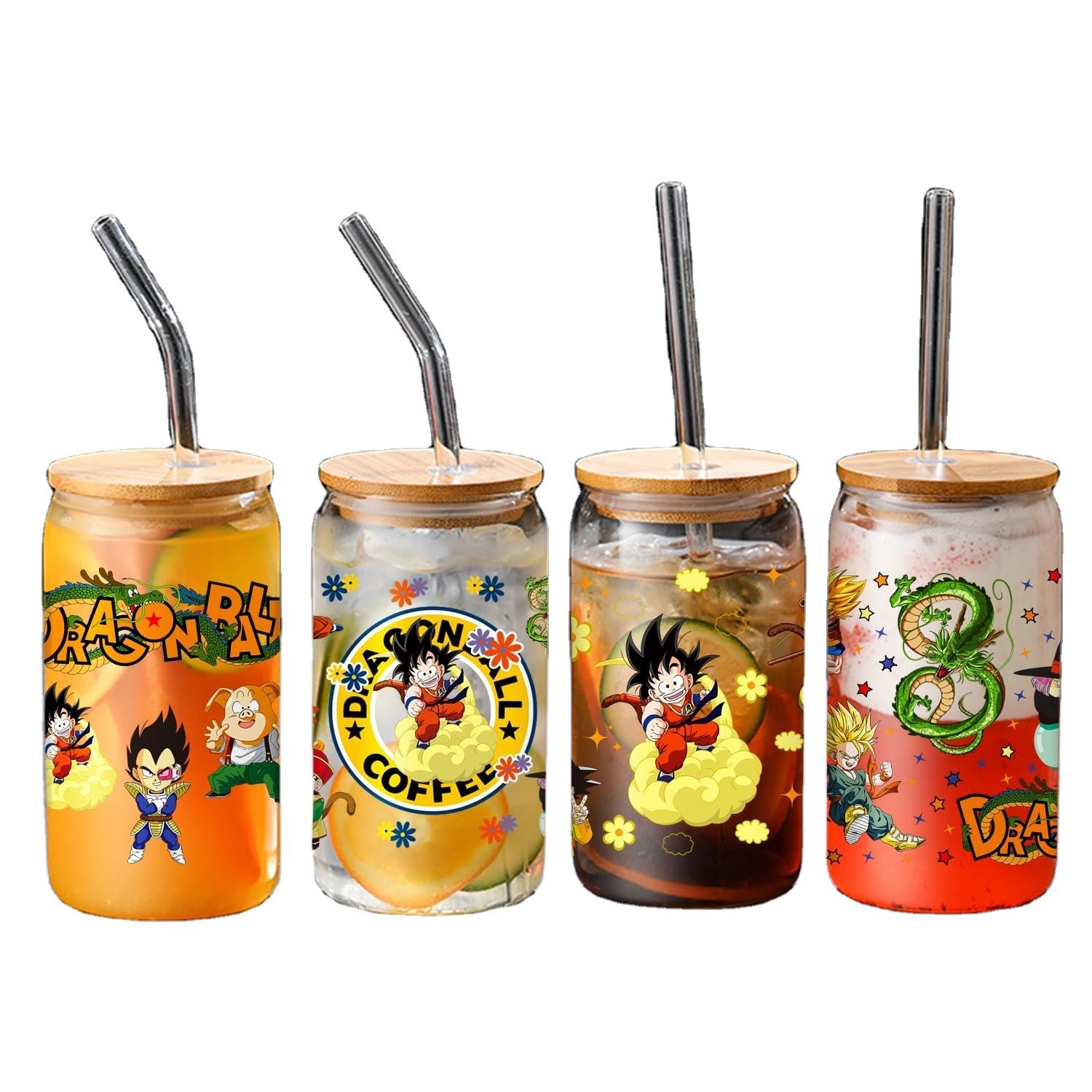 Dragon Ball UV DTF Cup Wrap for 16oz Cup Cute Cartoon Wukong Transfer Sticker for Cup Tumbler Waterproof Decal for Glass Bottle