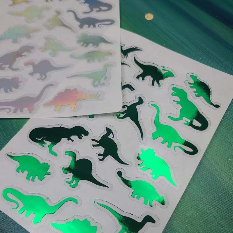 factory price wholesale custom dinosaur stickers sheet UV vinyl waterproof with your own design