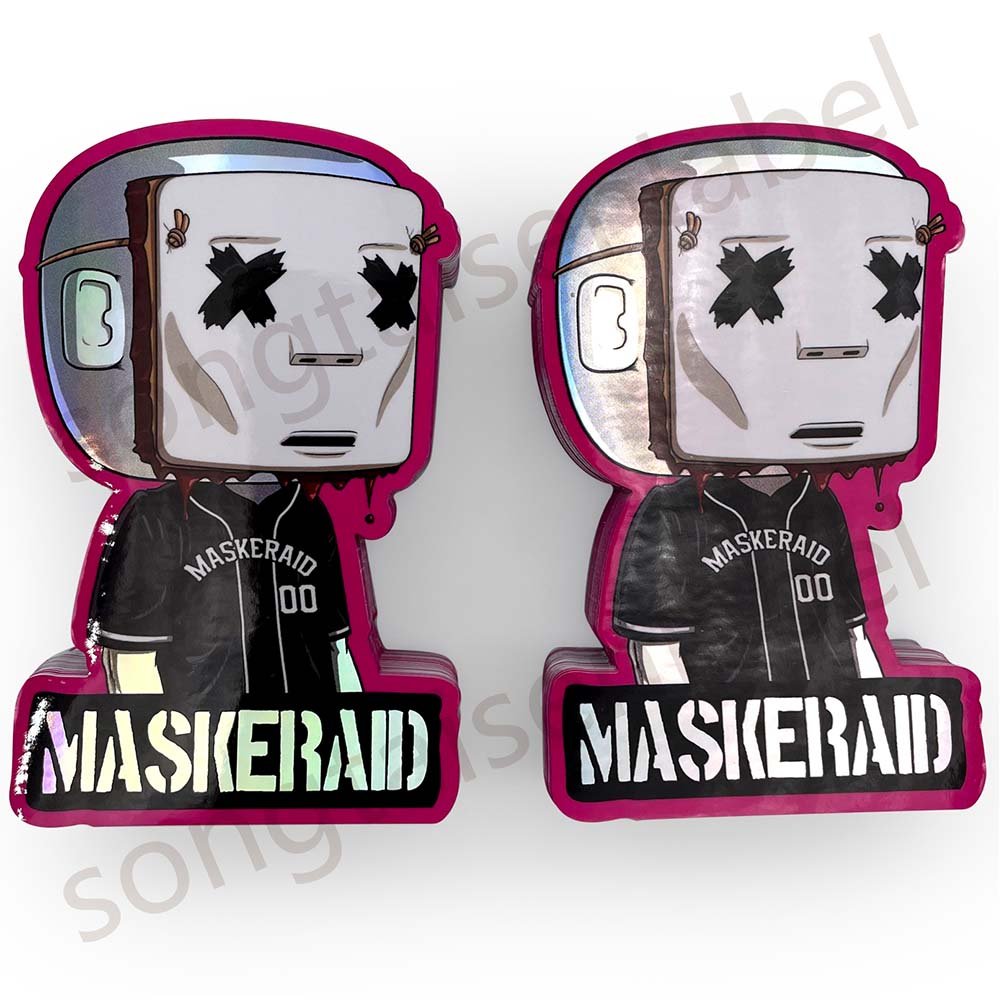 Customized Promotion Laser LOGO Die Cut Sticker Holographic 3D Crackle PP Die Cut Sticker
