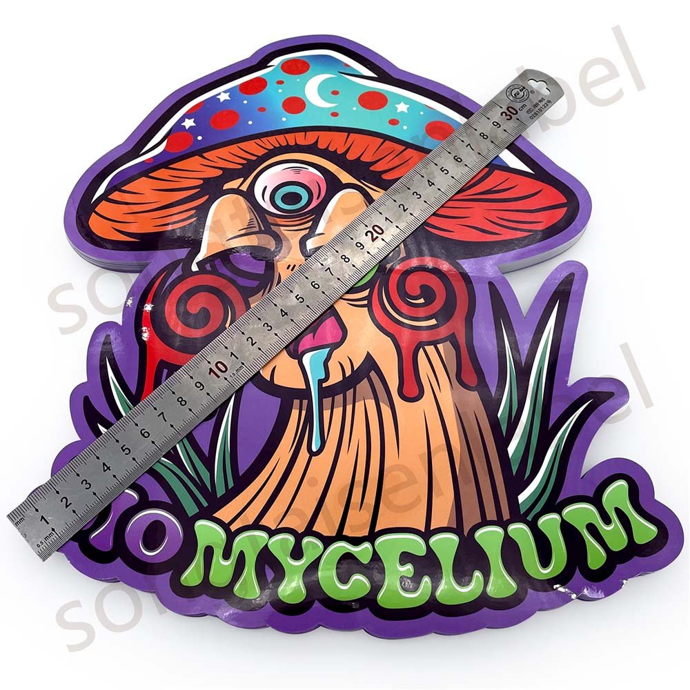 Customized Promotion Laser LOGO Die Cut Sticker Holographic 3D Crackle PP Die Cut Sticker