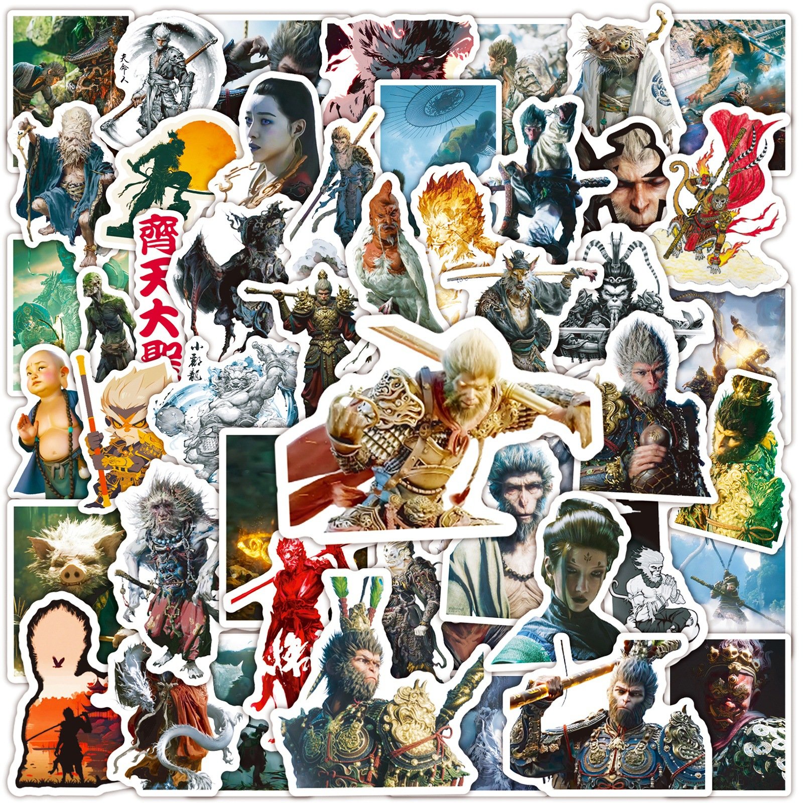 50Pcs Hot Game Black Myth Wukong Graffiti Stickers For Game Console Gamepad Decor Action Game Sticker