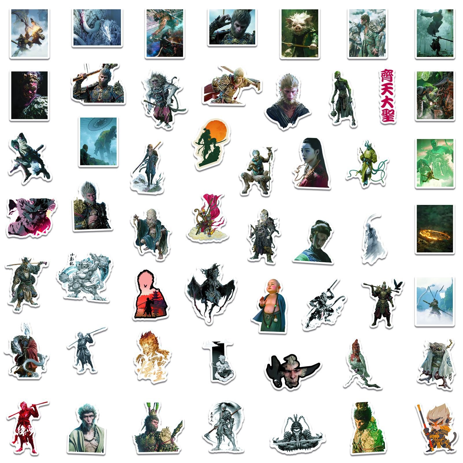 50Pcs Hot Game Black Myth Wukong Graffiti Stickers For Game Console Gamepad Decor Action Game Sticker