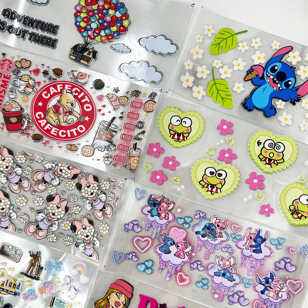 Good Price Wholesale Fashion Waterproof 3D Transfer Stickers Logo UV DTF Cup Wrap Transfers Fall Label