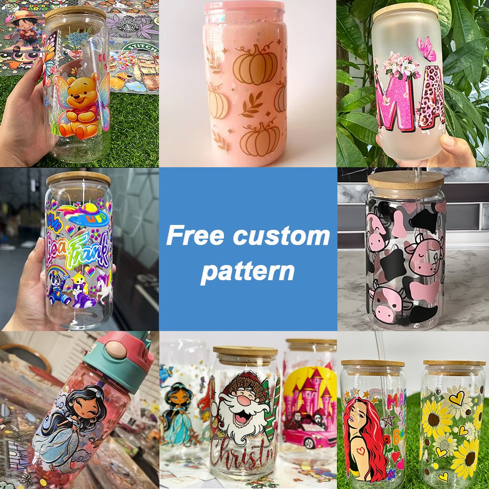Good Price Wholesale Fashion Waterproof 3D Transfer Stickers Logo UV DTF Cup Wrap Transfers Fall Label