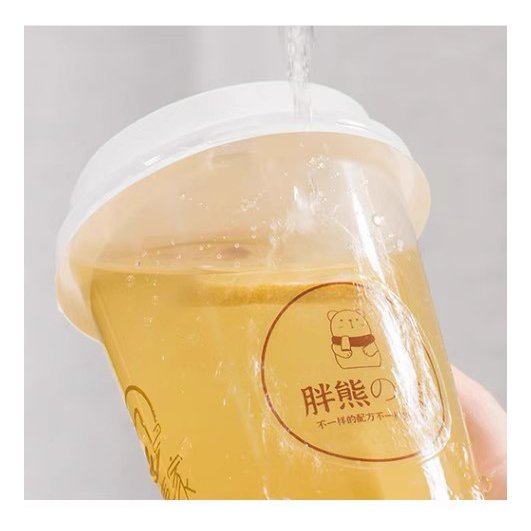 Boba Drink Cup Customized Printing Label Round Sticker Transparent Waterproof Pattern UV Stickers