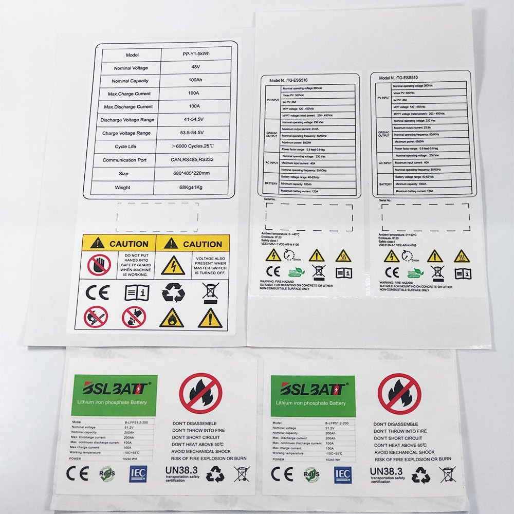 High quality matte packaging label electronic warning packaging label sticker uv printing custom logo die cut vinyl stickers