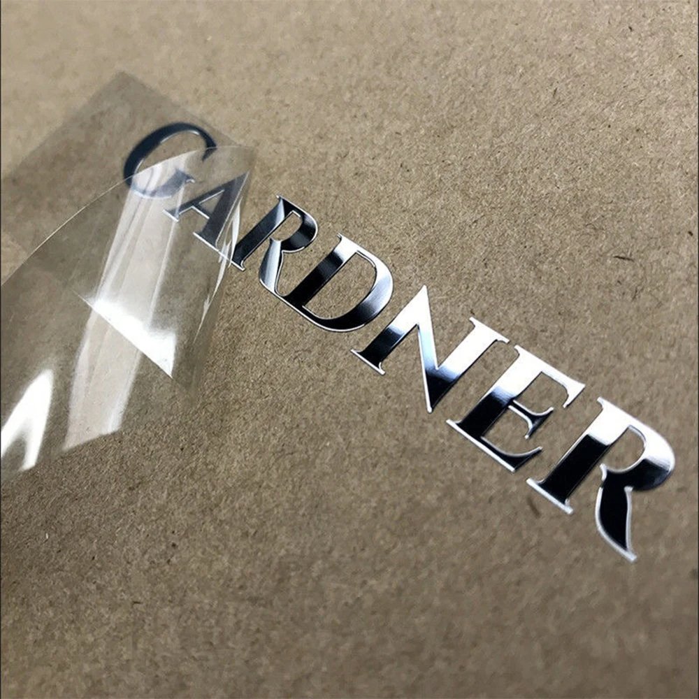 Metal Labels Custom Logo Stickers Waterproof Transparent Transfer Metal Letters Embossed Nickel Decal Label Stickers