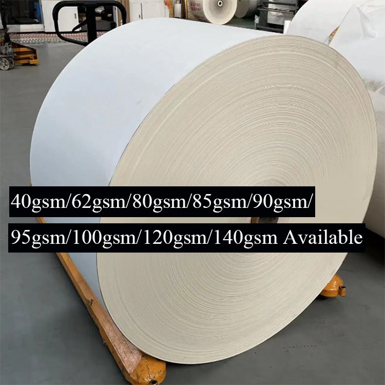Custom PE Silicone Release Paper Jumbo Roll Packaging Sticker Labels Kraft Paper Tape Raw Material 80gms Coated Release Papers