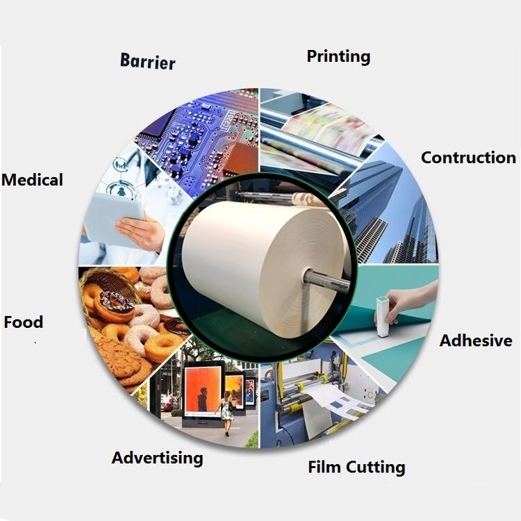 Custom PE Silicone Release Paper Jumbo Roll Packaging Sticker Labels Kraft Paper Tape Raw Material 80gms Coated Release Papers
