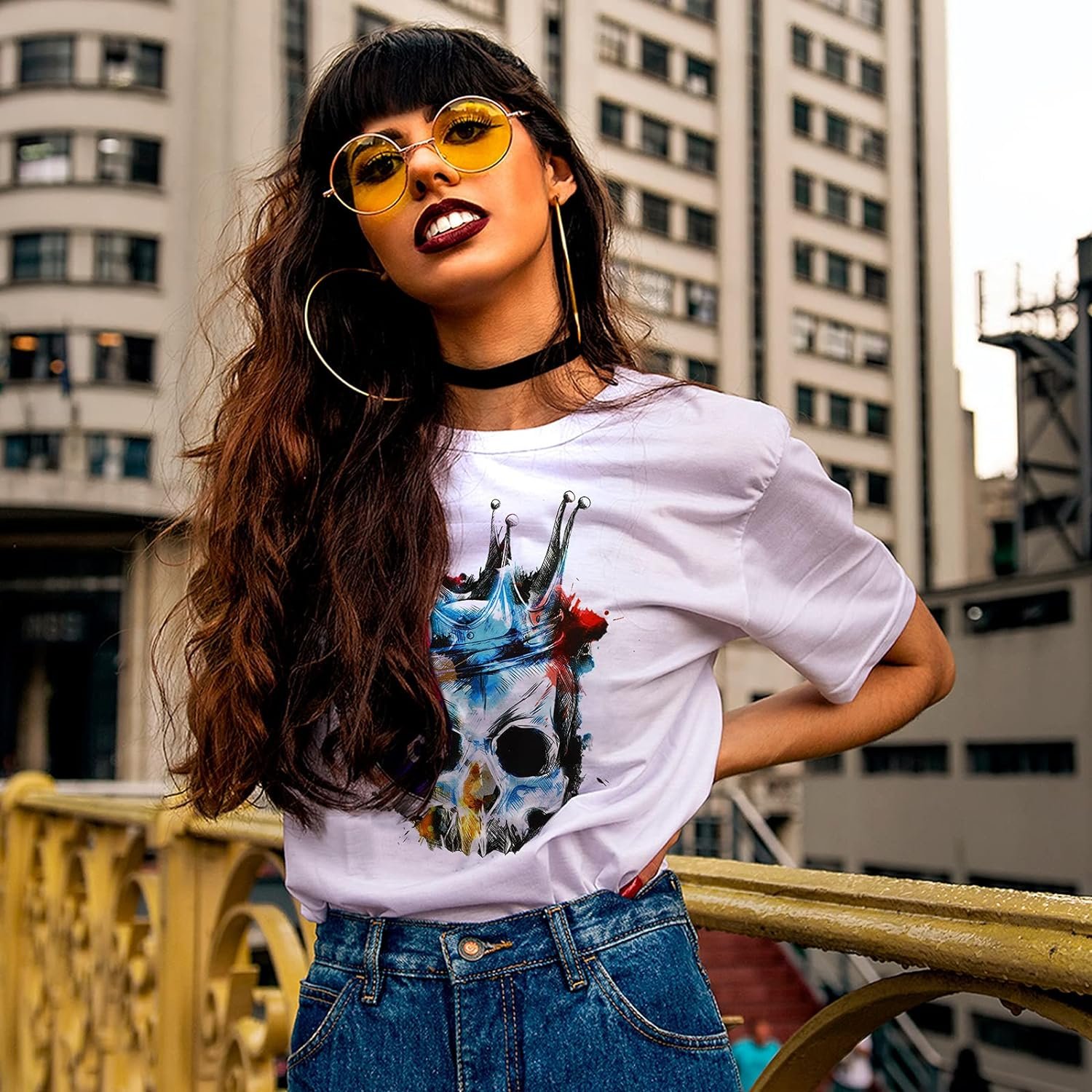 Skull Style Sublimation Shirt Stickers Skull Iron on Sticker for Youth 4-inch DIY Heat Transfer Clothing Patches for Shirts Coat