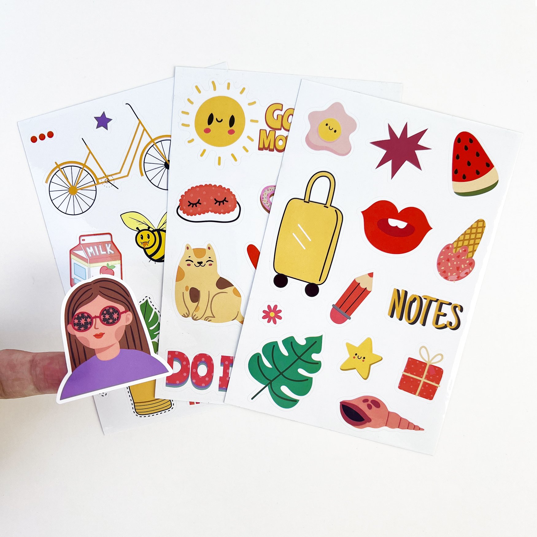 A4 A5 A6 Full Colour Cartoon Die Cut Waterproof Self Adhesive Vinyl Paper Transparent Cute Sheets Custom Kiss Cut Sticker Sheet