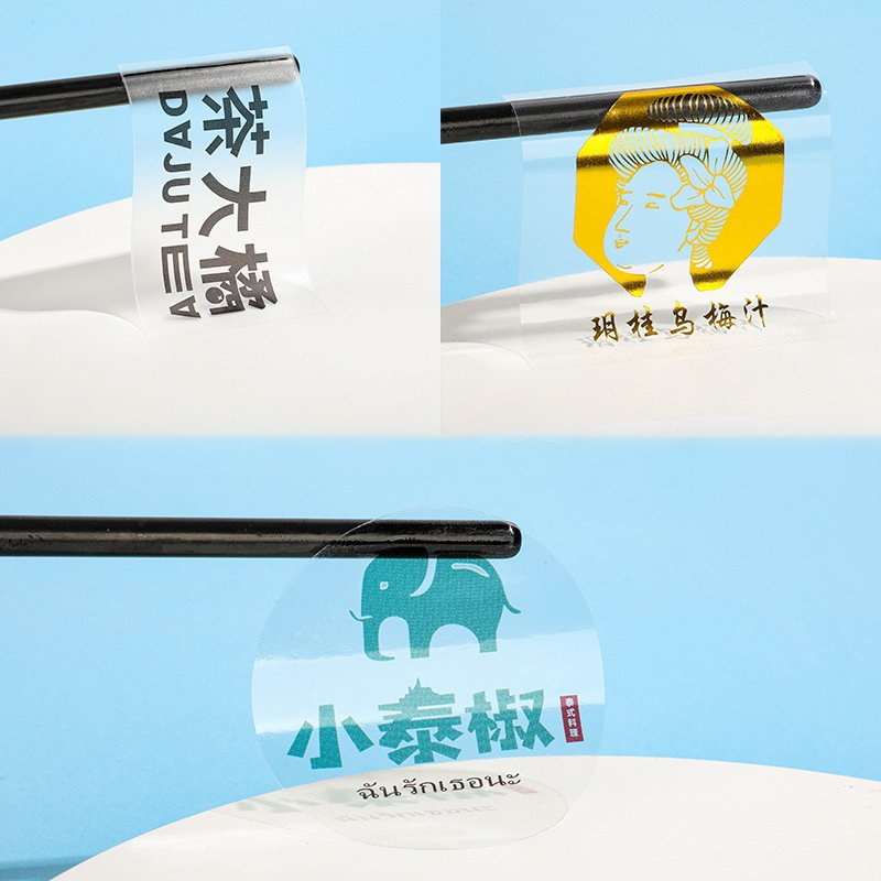 Transparent pvc vinyl self adhesive wholesale cheap self-adhesive sticker disposable waterproof round paper label for packaging