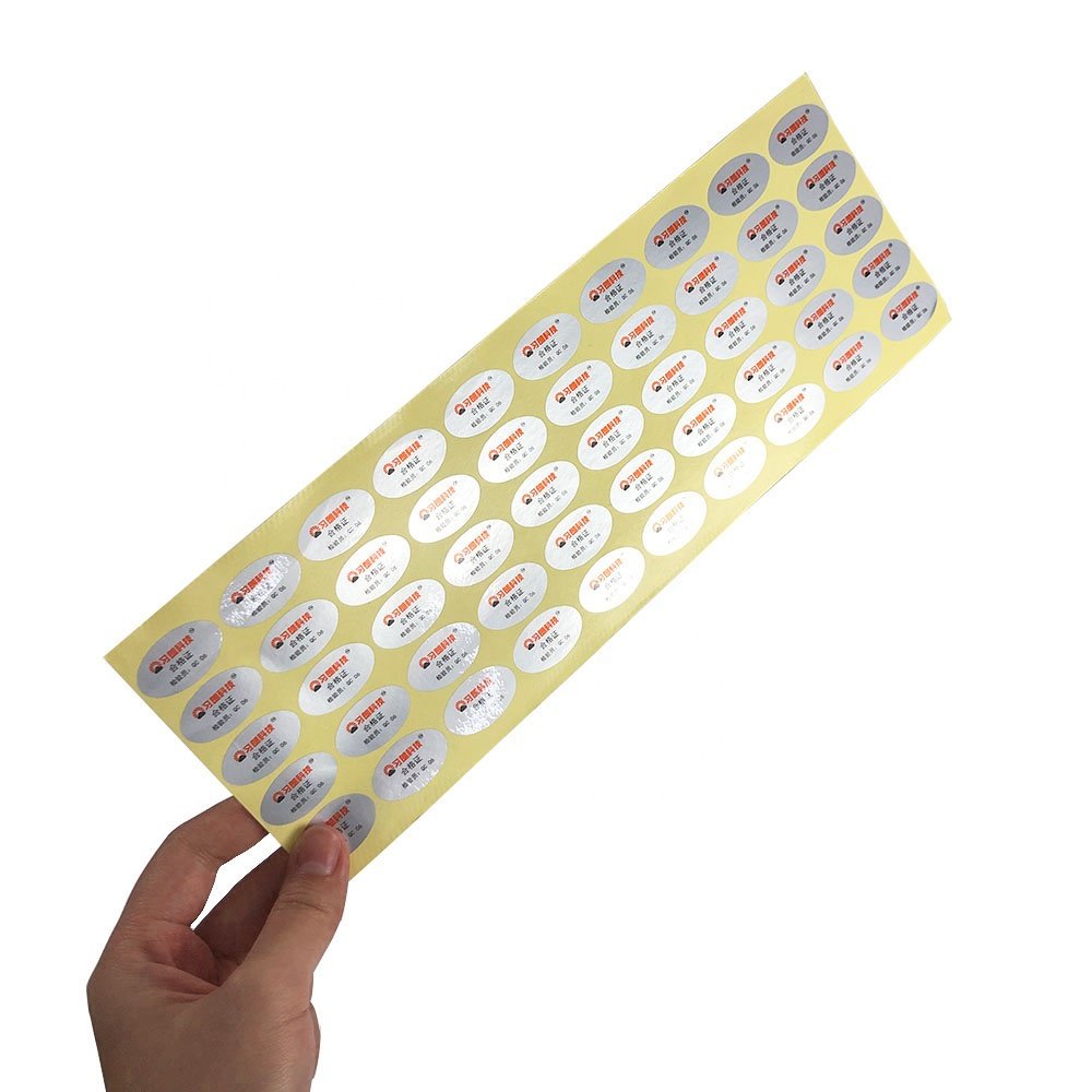 Customized Silk Screen Printing Silver PET Waterproof Stickers Computer Case Labels Electronic Packaging Stickers Sheets
