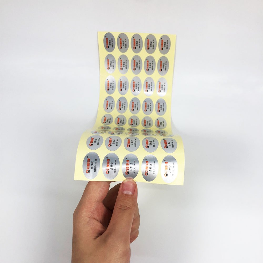 Customized Silk Screen Printing Silver PET Waterproof Stickers Computer Case Labels Electronic Packaging Stickers Sheets
