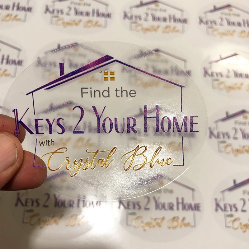 Etiquettes Custom Self Adhesive Customized Printing Transparent Logo Waterproof Clear Gold Foil Cosmetic Jar Round Sticker Label