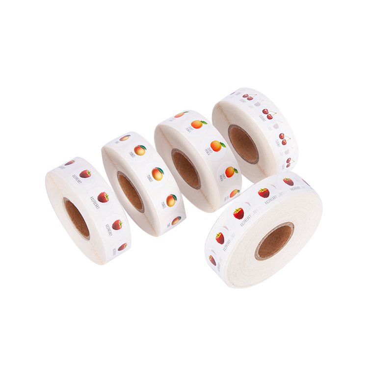 High quality custom made self adhesive thermal transfer paper sticker fruit paper label