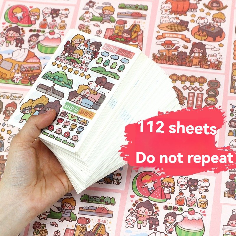 16 Cute Decorative stickers Without Packaging Custom stickers Washi sticker Decorate Small Household Items Cartoon